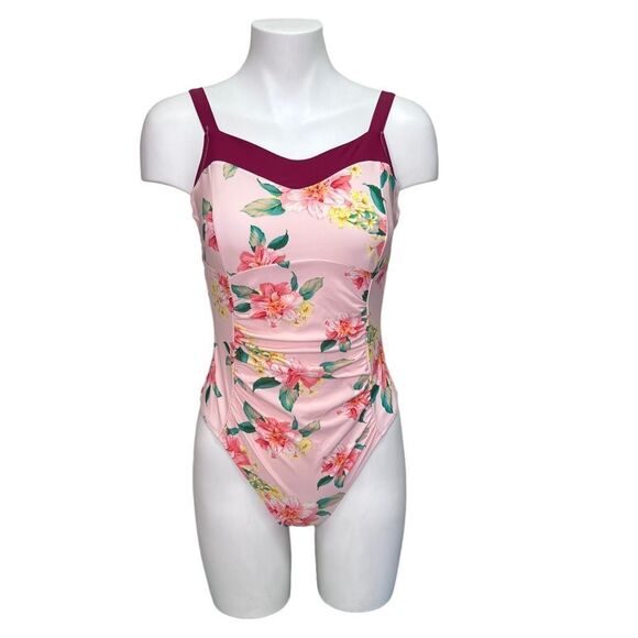 𝅺CUPSHE Floral One Piece Bathing Suit Size Medium - Picture 2 of 10